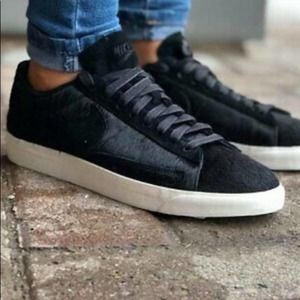 Nike Sneakers Blazer Low Lux Lx Black Pony Hair Low Top Size 7